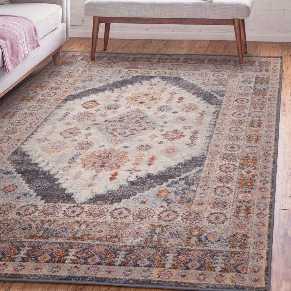 Flores Fiza FR06 Traditional Persian Medallion Rugs in Multi